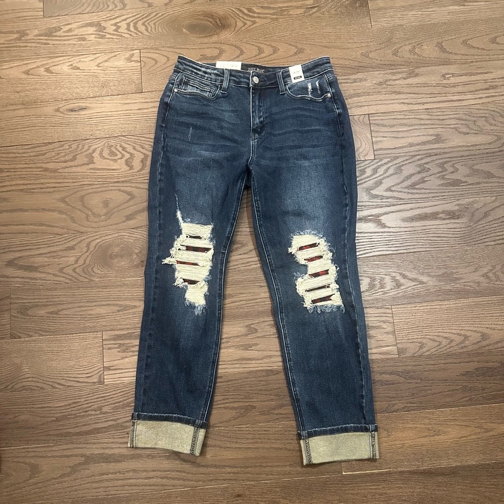 NWT Judy Blue Boyfriend Jeans Women’s 11/30 Mid Rise Casual Denim